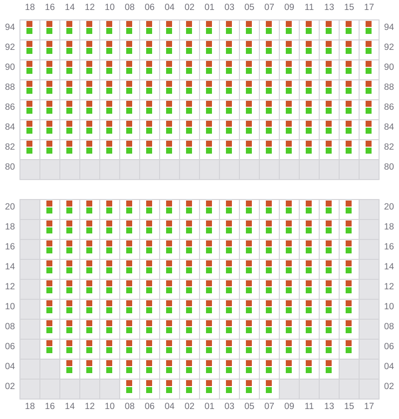 Bay 059 view and slots of MSC MARIA ELENA