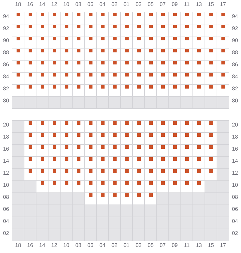 Bay 069 view and slots of MSC MARIA ELENA