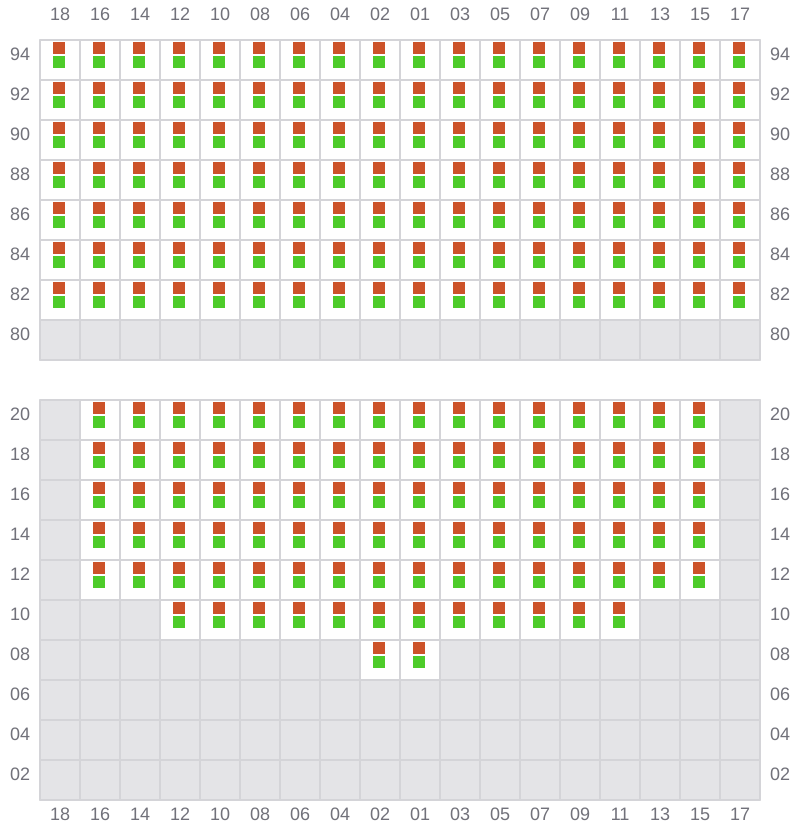 Bay 071 view and slots of MSC MARIA ELENA