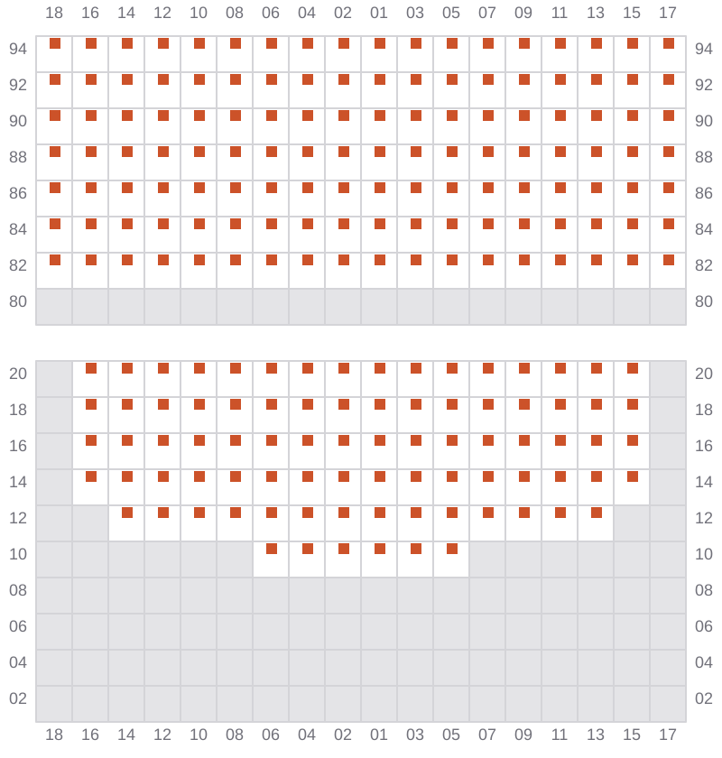 Bay 073 view and slots of MSC MARIA ELENA