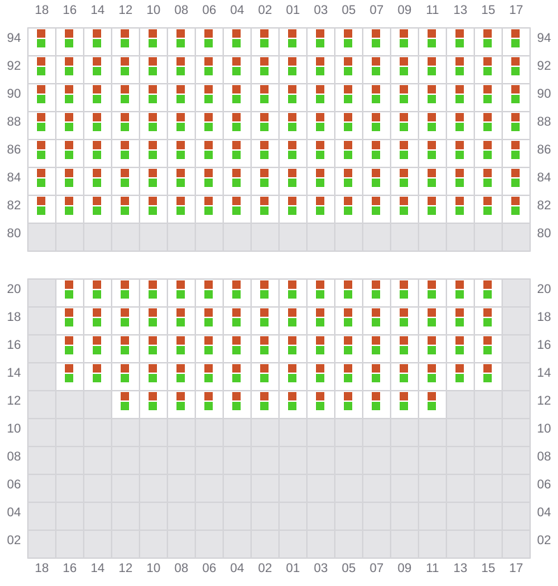 Bay 075 view and slots of MSC MARIA ELENA