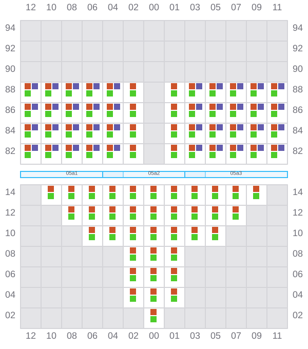 Bay 005 view and slots of AS CASPRIA