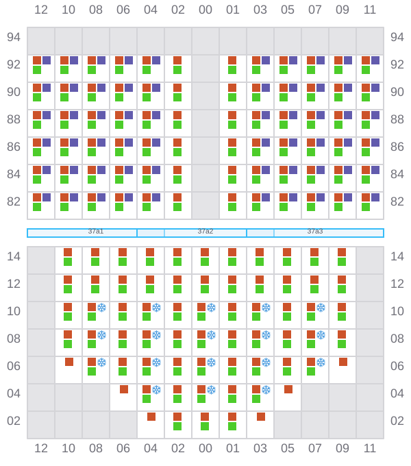 Bay 037 view and slots of AS CASPRIA