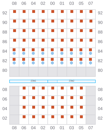 Bay 025 view and slots of CONTSHIP AIR