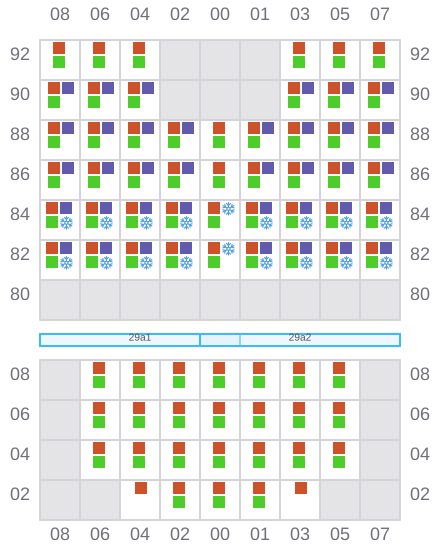 Bay 029 view and slots of CONTSHIP AIR