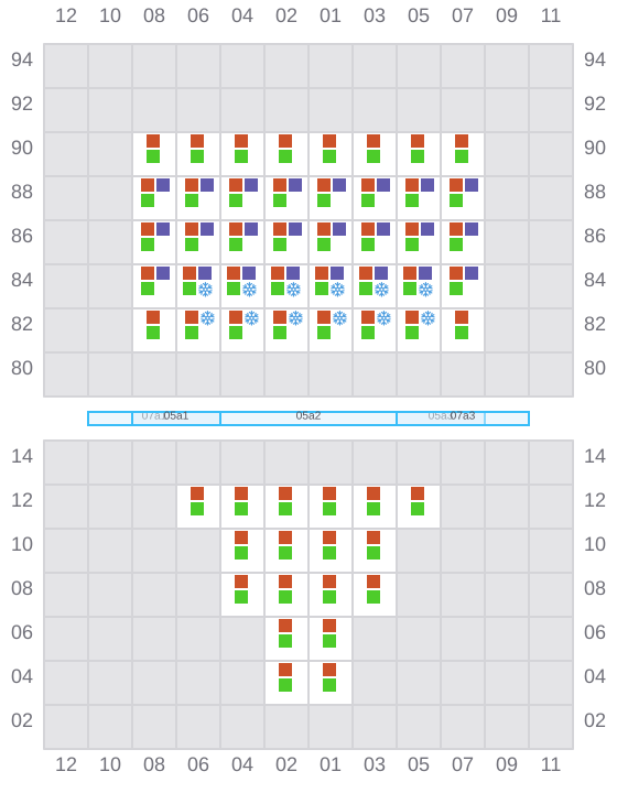 Bay 005 view and slots of CAPTAIN THANASIS I