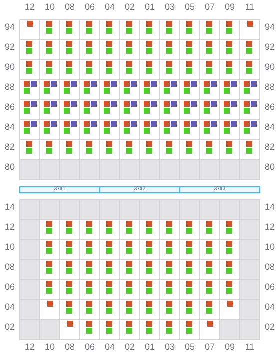 Bay 037 view and slots of CAPTAIN THANASIS I