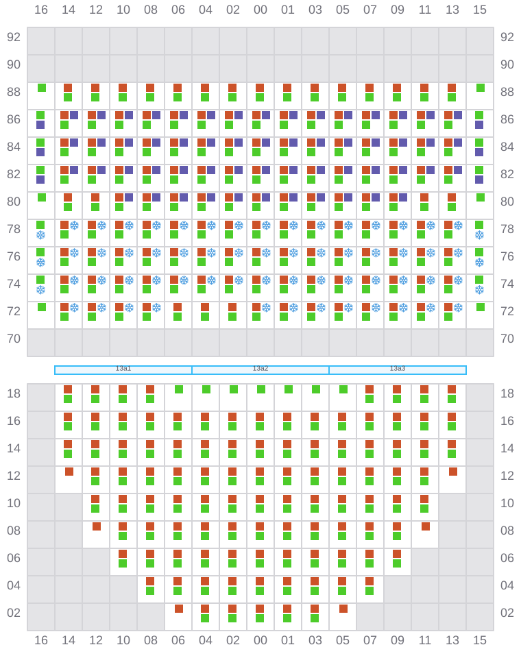 Bay 015 view and slots of MSC CALAIS