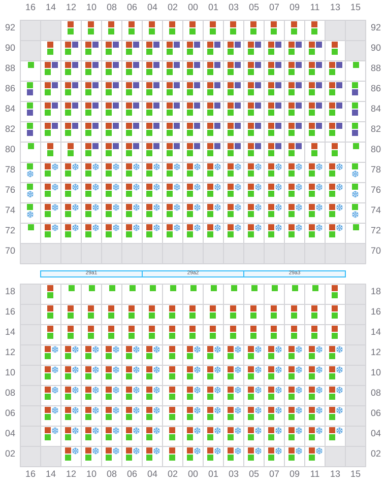 Bay 031 view and slots of MSC CALAIS