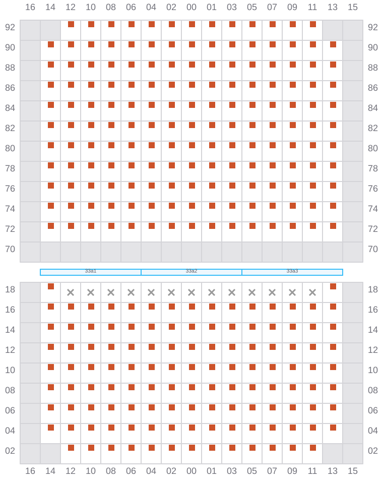 Bay 033 view and slots of MSC CALAIS