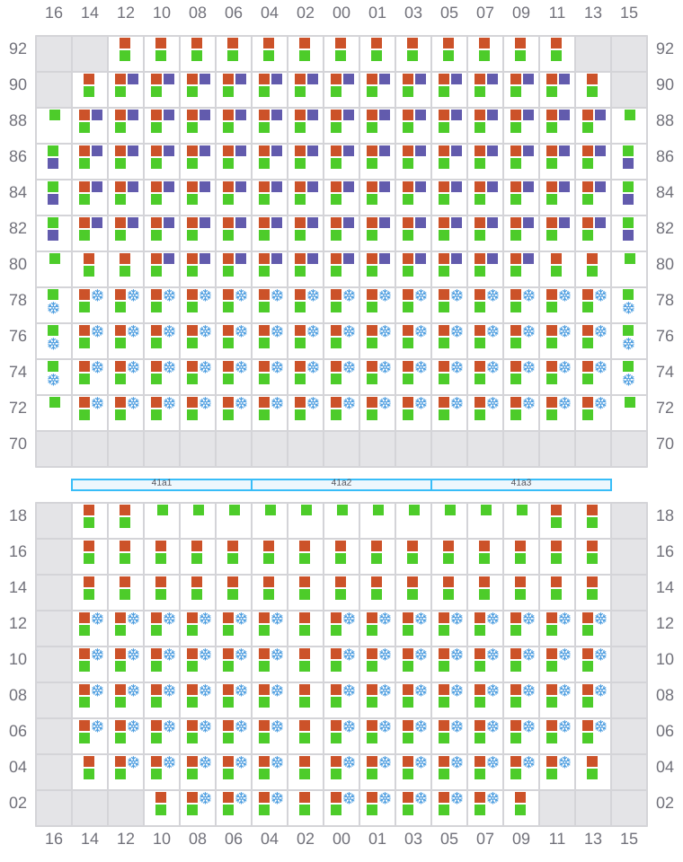 Bay 043 view and slots of MSC CALAIS
