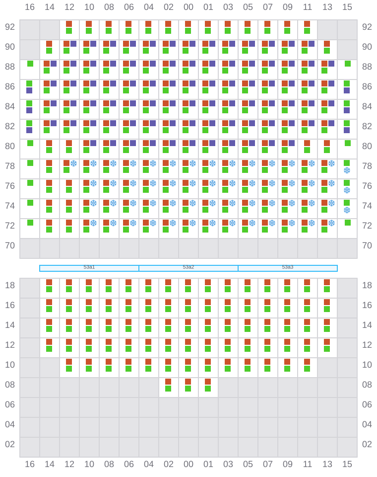 Bay 055 view and slots of MSC CALAIS