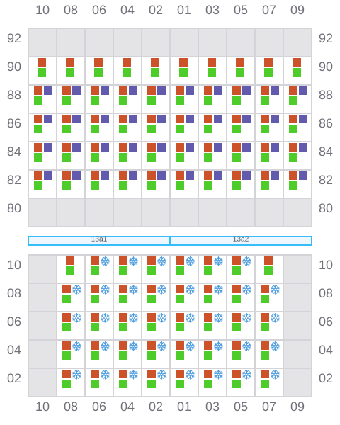Bay 013 view and slots of WARNOW BELUGA