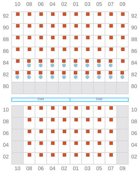 Bay 023 view and slots of WARNOW BELUGA