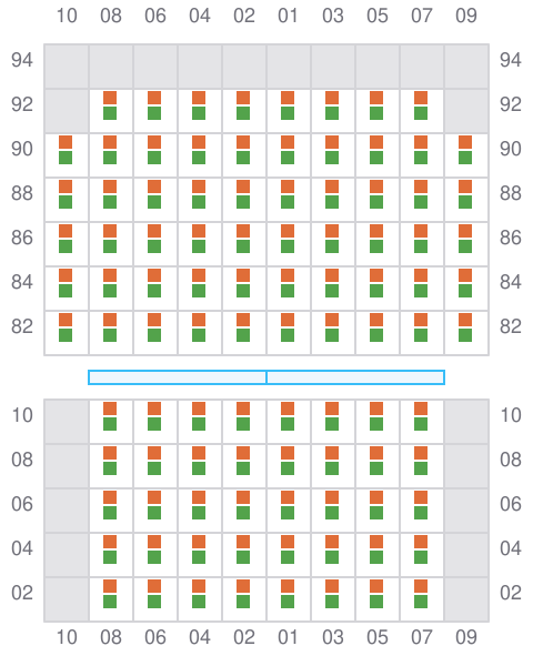 Bay 021 view and slots of CAPT.KATTELMANN