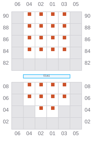 Bay 001 view and slots of GENERAL EVANGELISTA