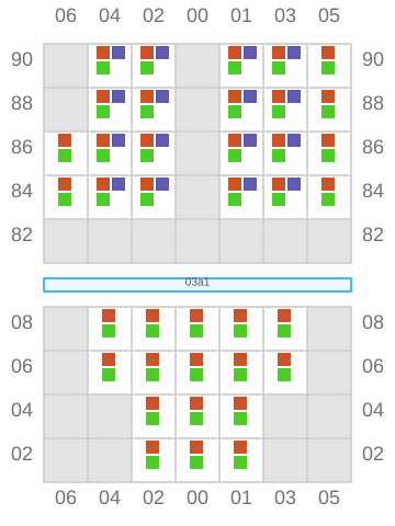 Bay 003 view and slots of GENERAL EVANGELISTA
