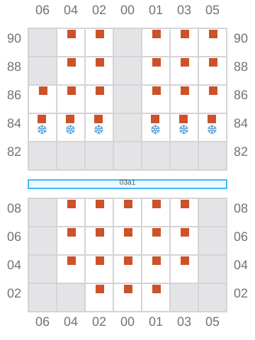 Bay 005 view and slots of GENERAL EVANGELISTA