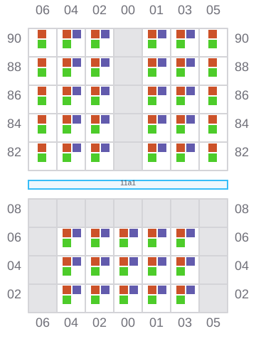 Bay 011 view and slots of GENERAL EVANGELISTA