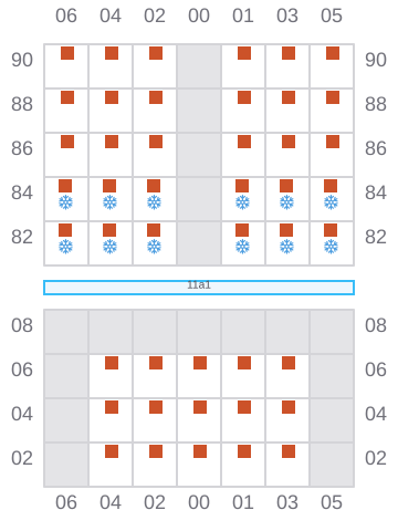 Bay 013 view and slots of GENERAL EVANGELISTA