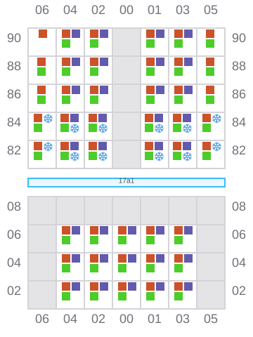 Bay 017 view and slots of GENERAL EVANGELISTA