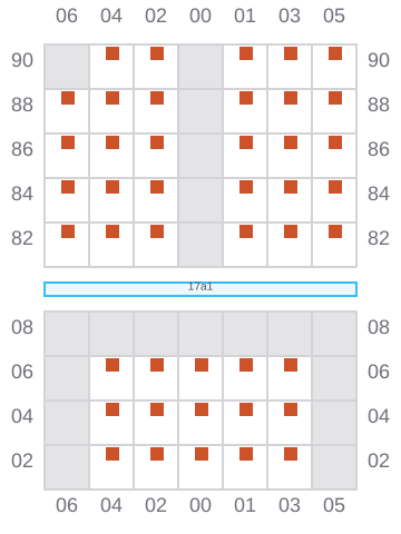 Bay 019 view and slots of GENERAL EVANGELISTA
