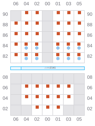 Bay 023 view and slots of GENERAL EVANGELISTA