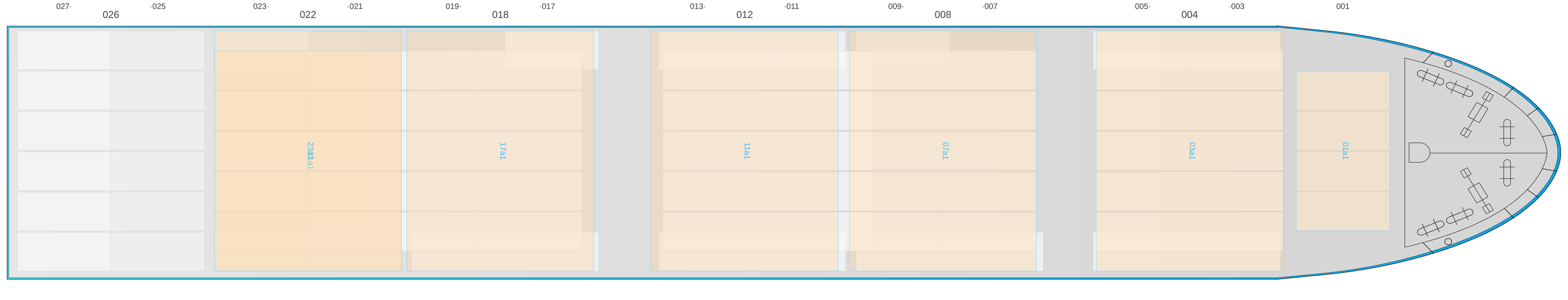 Deck view of GENERAL EVANGELISTA