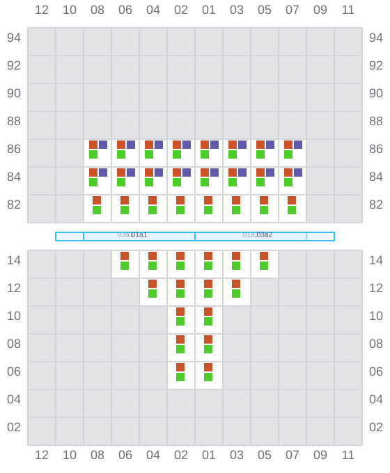 Bay 001 view and slots of AS CONSTANTINA