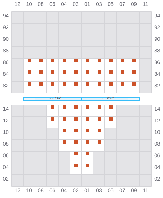 Bay 003 view and slots of AS CONSTANTINA