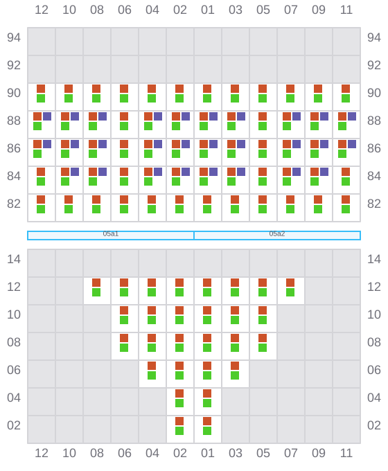 Bay 005 view and slots of AS CONSTANTINA