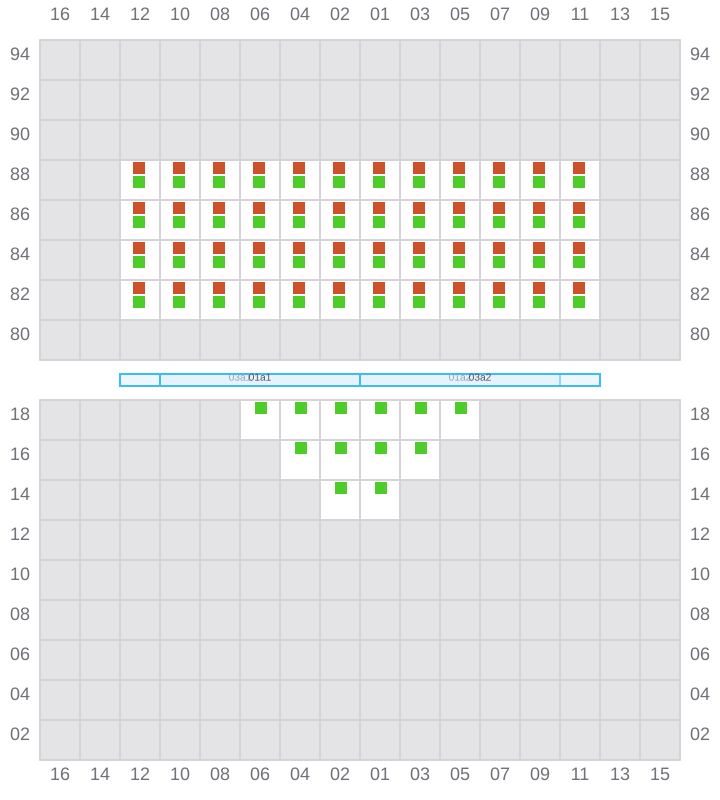 Bay 001 view and slots of COSCO SINGAPORE