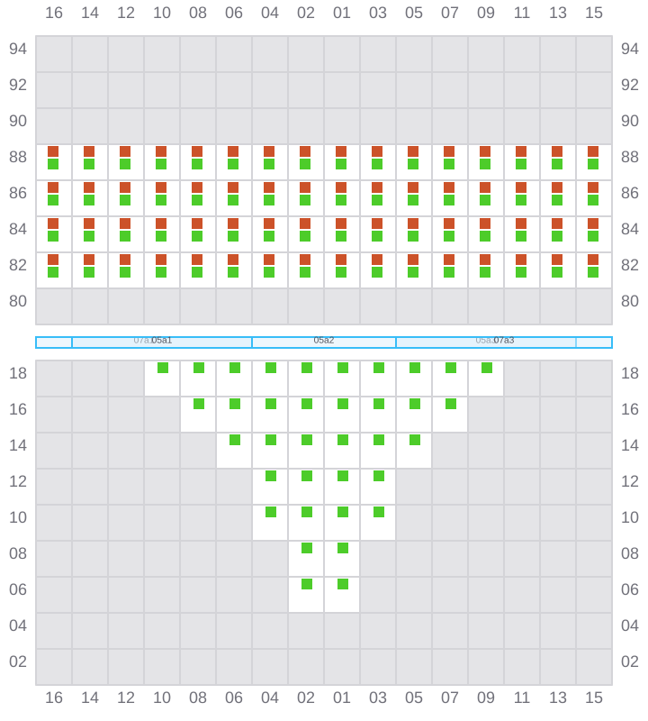 Bay 005 view and slots of COSCO SINGAPORE