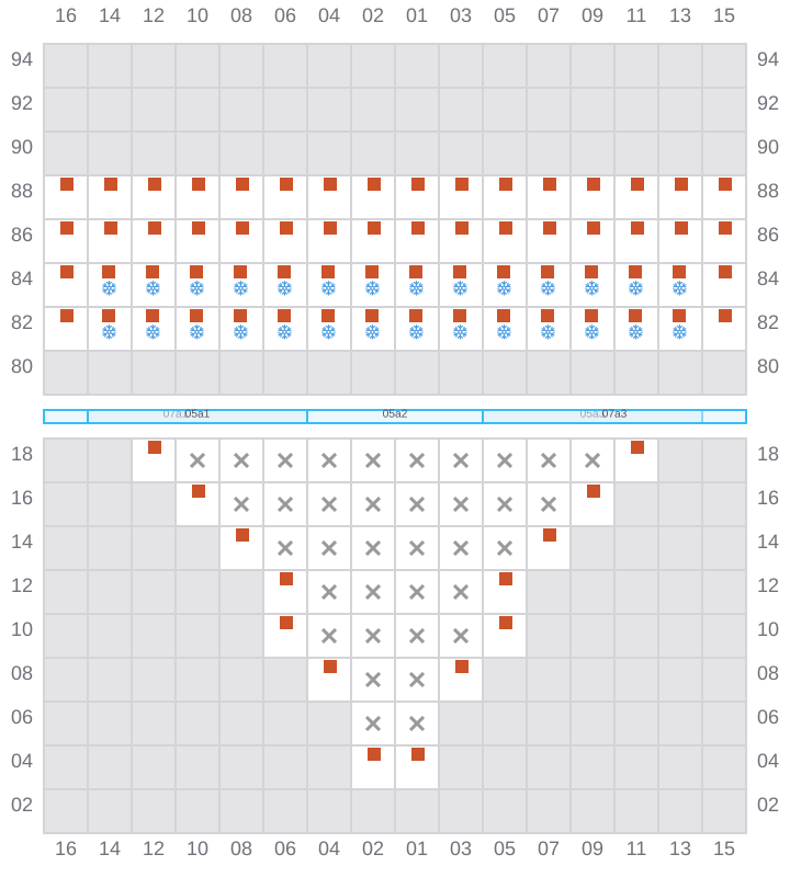 Bay 007 view and slots of COSCO SINGAPORE