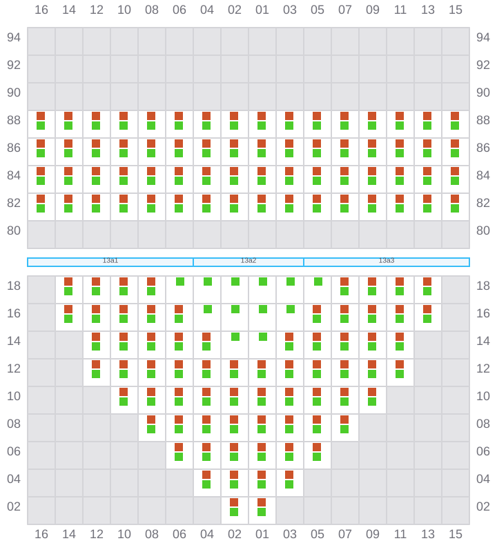 Bay 013 view and slots of COSCO SINGAPORE