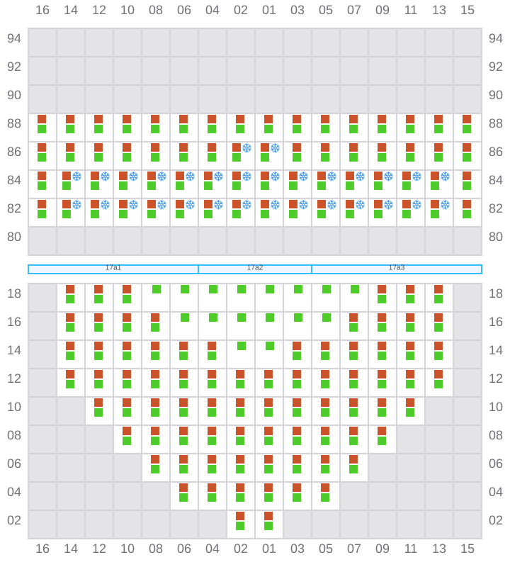 Bay 017 view and slots of COSCO SINGAPORE