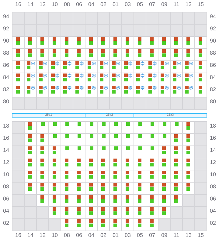 Bay 025 view and slots of COSCO SINGAPORE