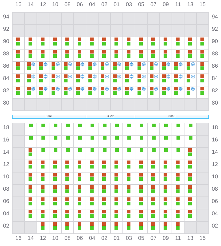 Bay 033 view and slots of COSCO SINGAPORE
