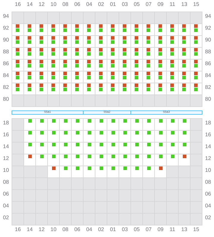 Bay 055 view and slots of COSCO SINGAPORE