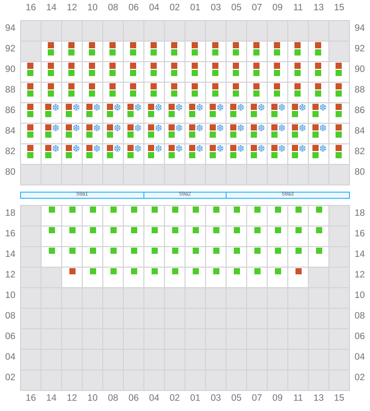 Bay 059 view and slots of COSCO SINGAPORE