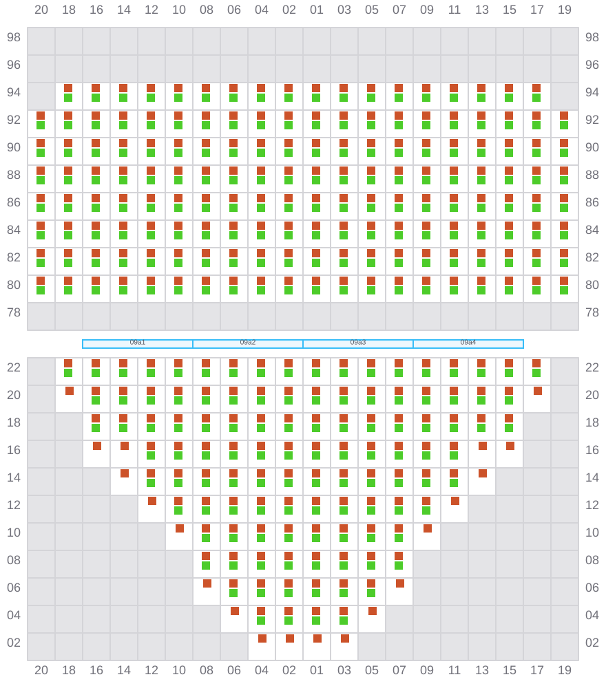 Bay 011 view and slots of COSCO SHIPPING HIMALAYAS