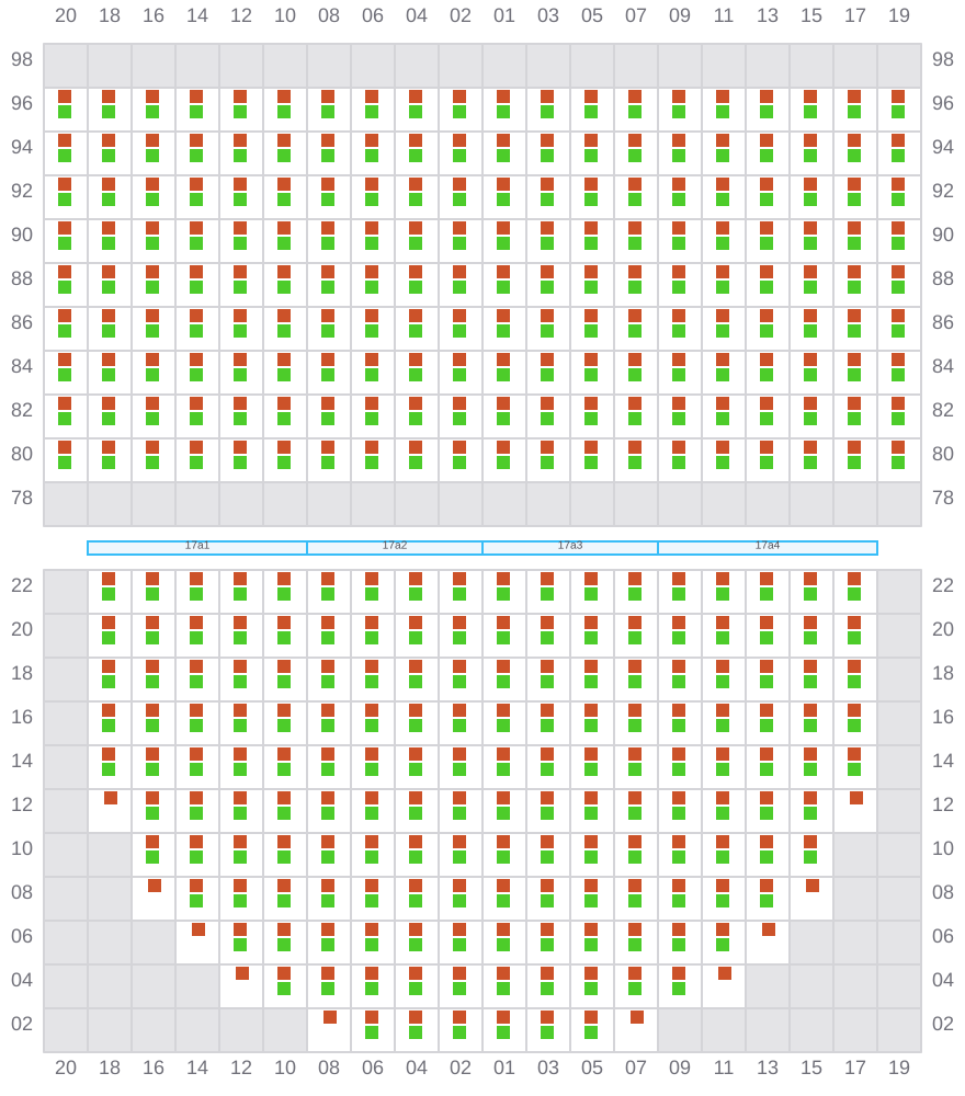 Bay 019 view and slots of COSCO SHIPPING HIMALAYAS