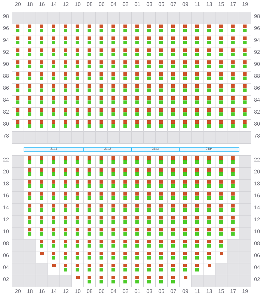 Bay 023 view and slots of COSCO SHIPPING HIMALAYAS
