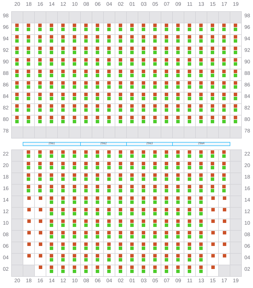 Bay 031 view and slots of COSCO SHIPPING HIMALAYAS