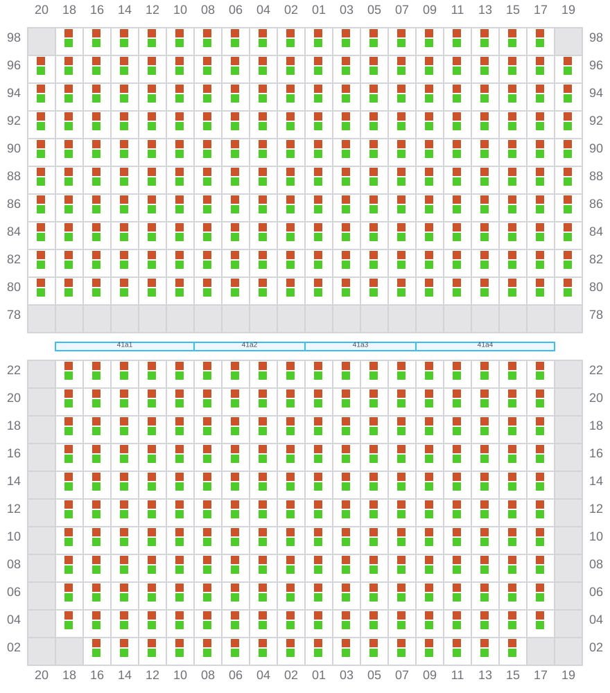 Bay 043 view and slots of COSCO SHIPPING HIMALAYAS