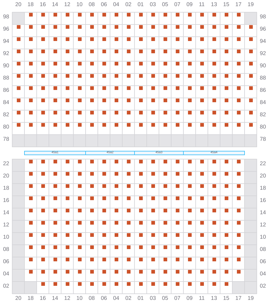 Bay 045 view and slots of COSCO SHIPPING HIMALAYAS