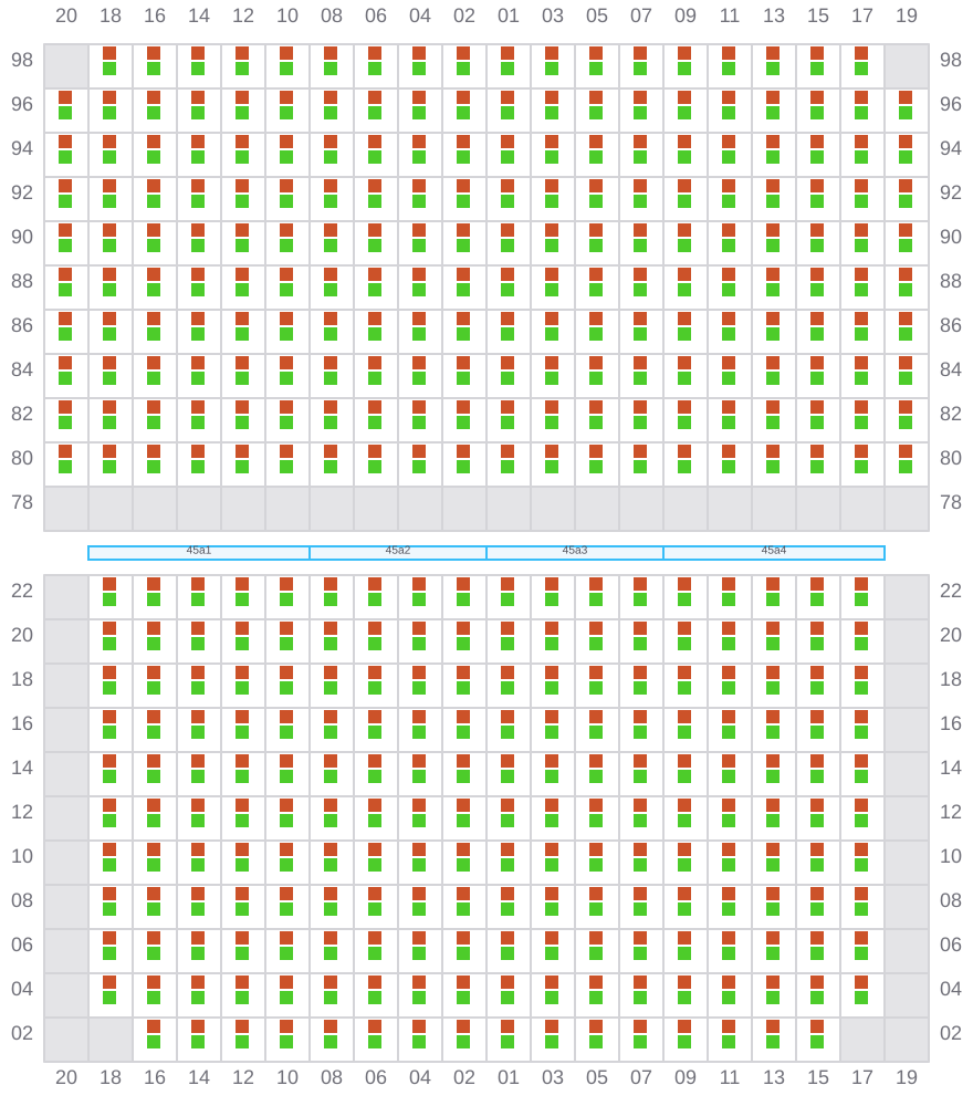 Bay 047 view and slots of COSCO SHIPPING HIMALAYAS