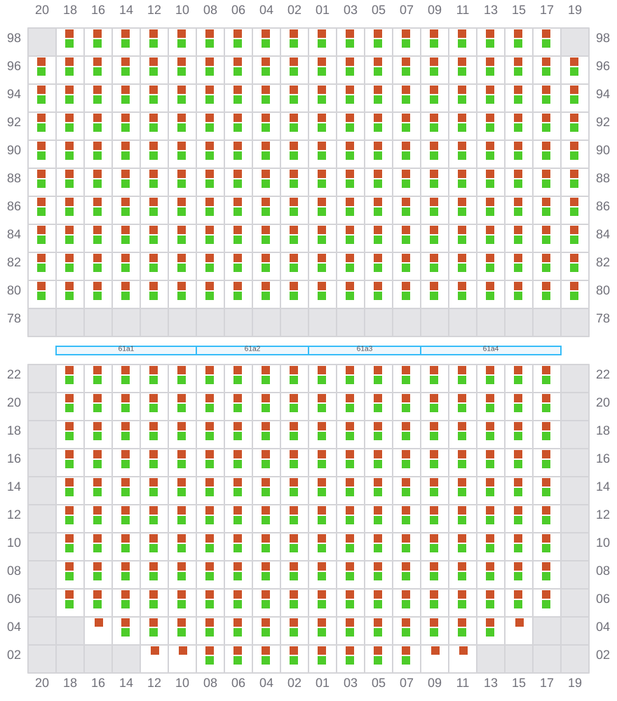 Bay 063 view and slots of COSCO SHIPPING HIMALAYAS