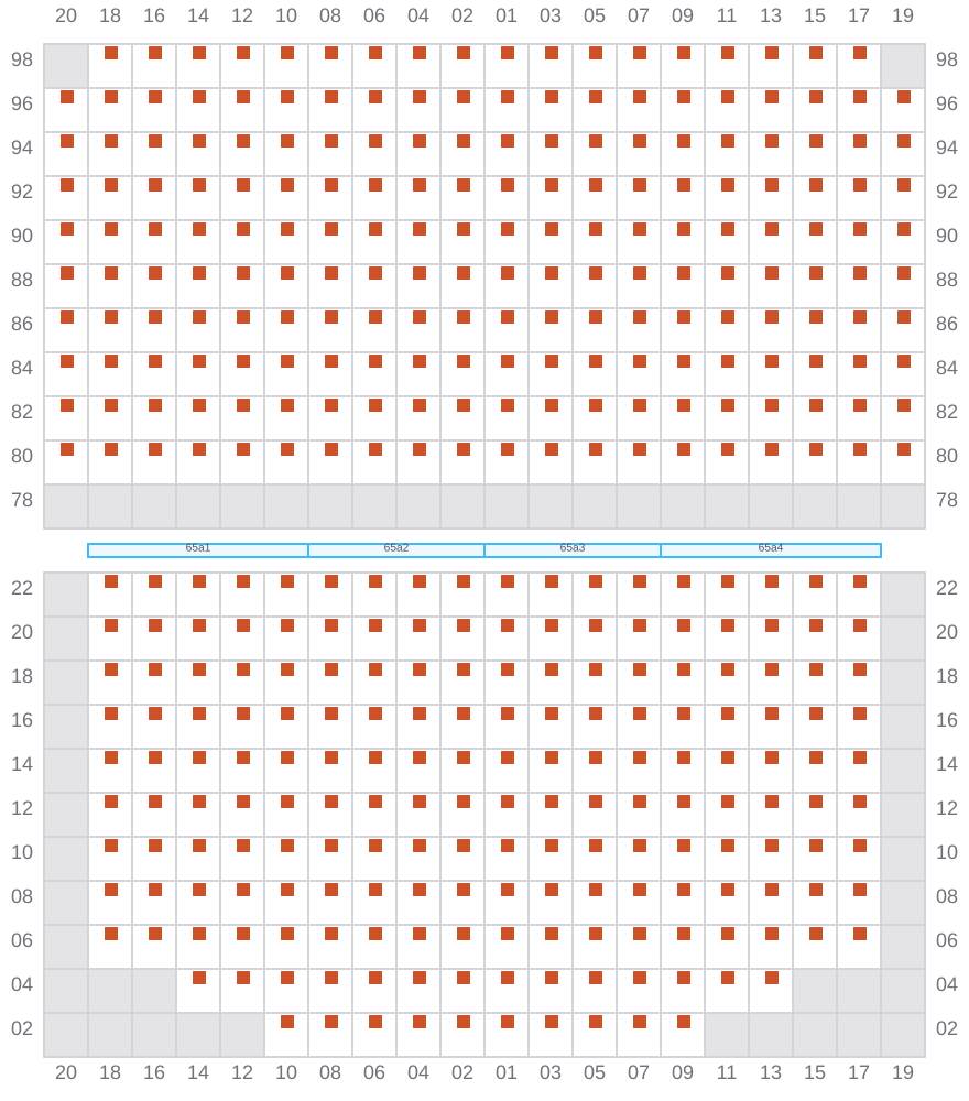 Bay 065 view and slots of COSCO SHIPPING HIMALAYAS