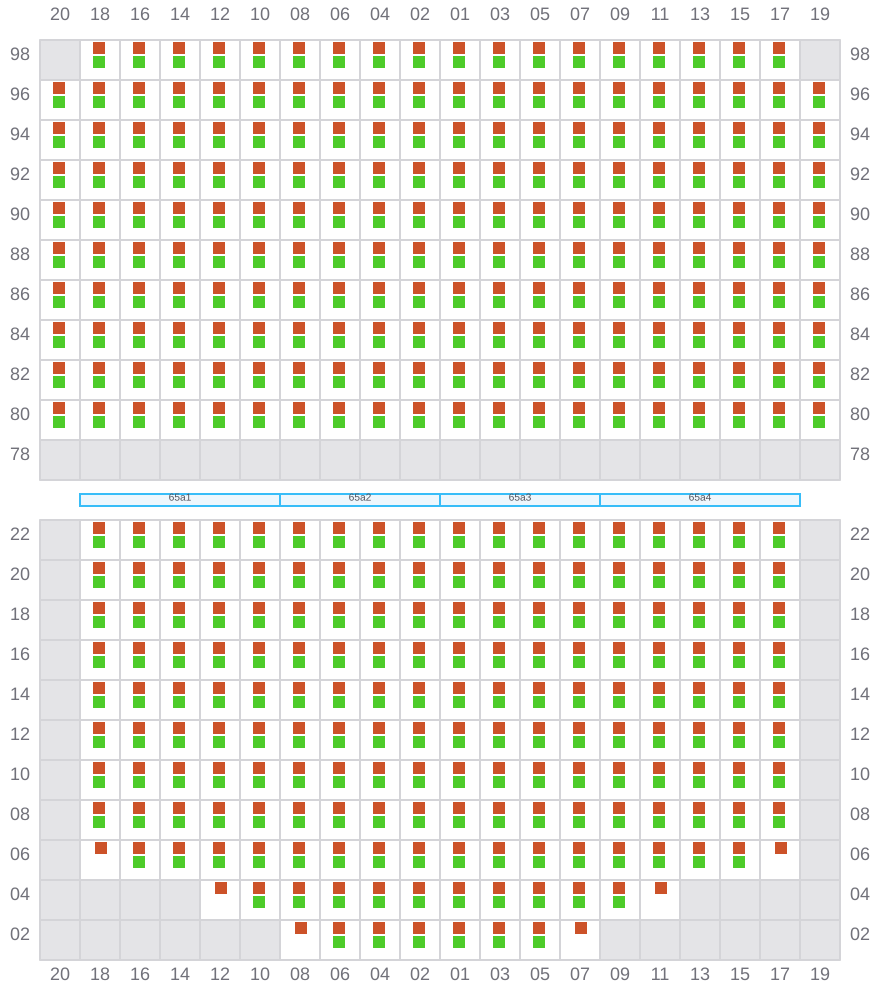 Bay 067 view and slots of COSCO SHIPPING HIMALAYAS